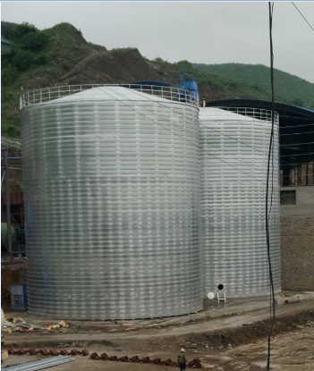 白山粮食钢板仓的安装全过程不用热焊接